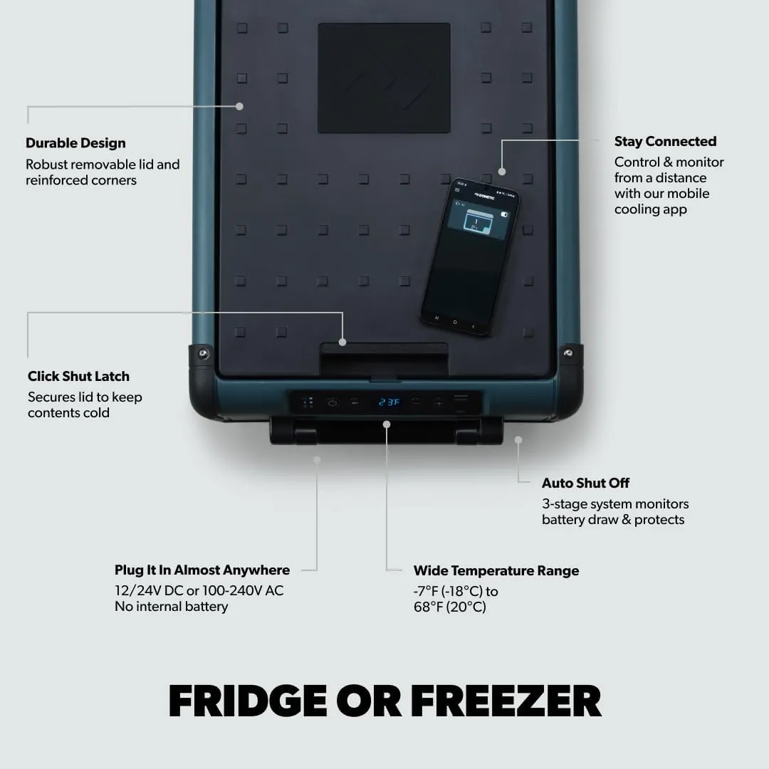 Dometic CFX2 45-Liter Portable Refrigerator and Freezer, Powered by AC/DC