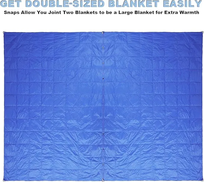Down Camping Blanket,Outdoor Travel Blanket,Puffy Waterproof Blanket Windproof Resistant,Warm, Water Resistant, Lightweight for Camping,Traveling, Stadium, Hiking, Picnics