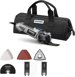 Dremel Multi-Max MM50-02 5 Amp Variable Speed Corded Oscillating Multi Tool Kit with 16 Accessories and Storage Bag - Ideal for Metal & Wood Cutting, Sanding, and Box Cutouts