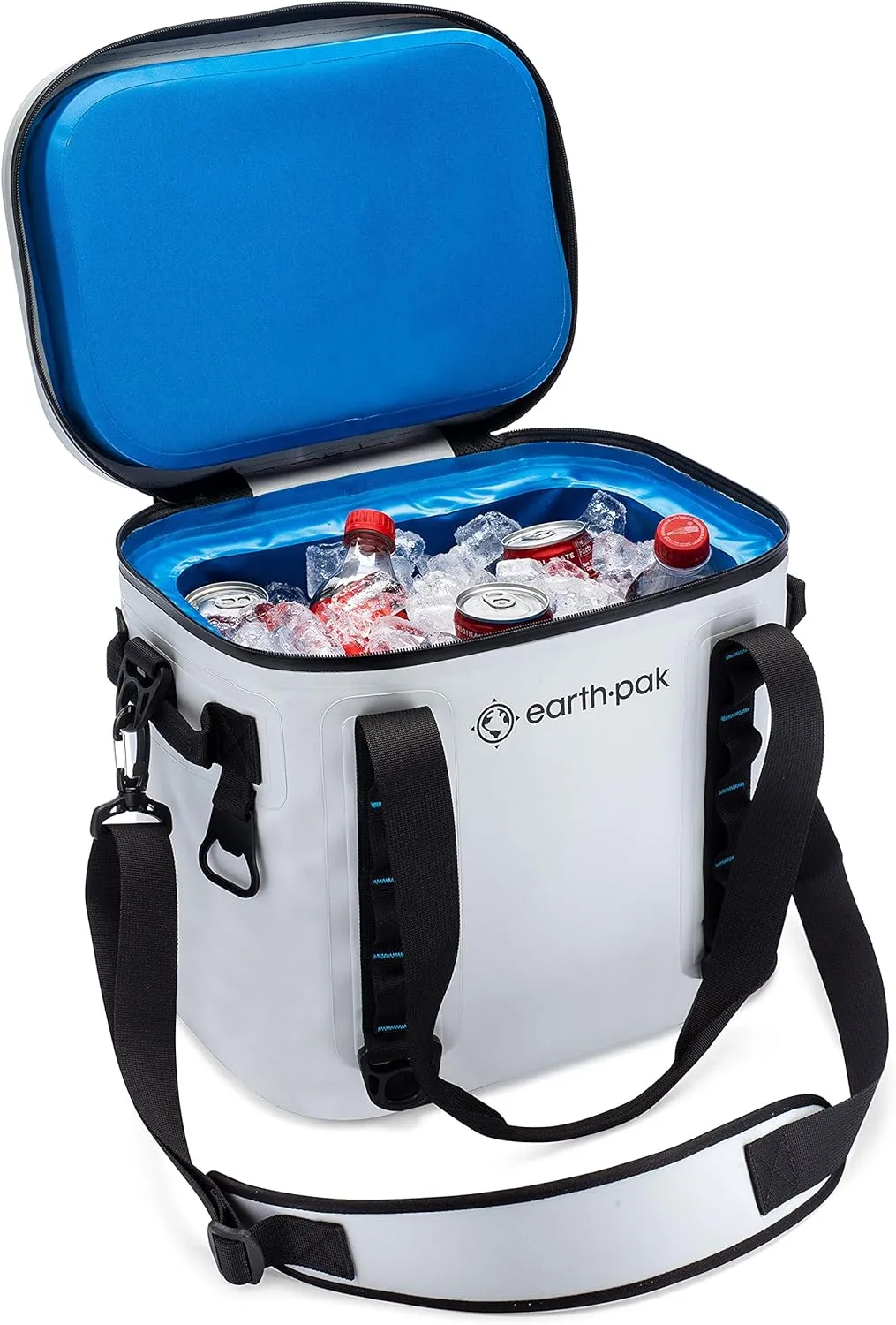 Earth Pak Heavy Duty Waterproof 20-Can Soft Cooler Bag for Camping, Kayaking, Beach Trips - Mesh Bag Insert Included