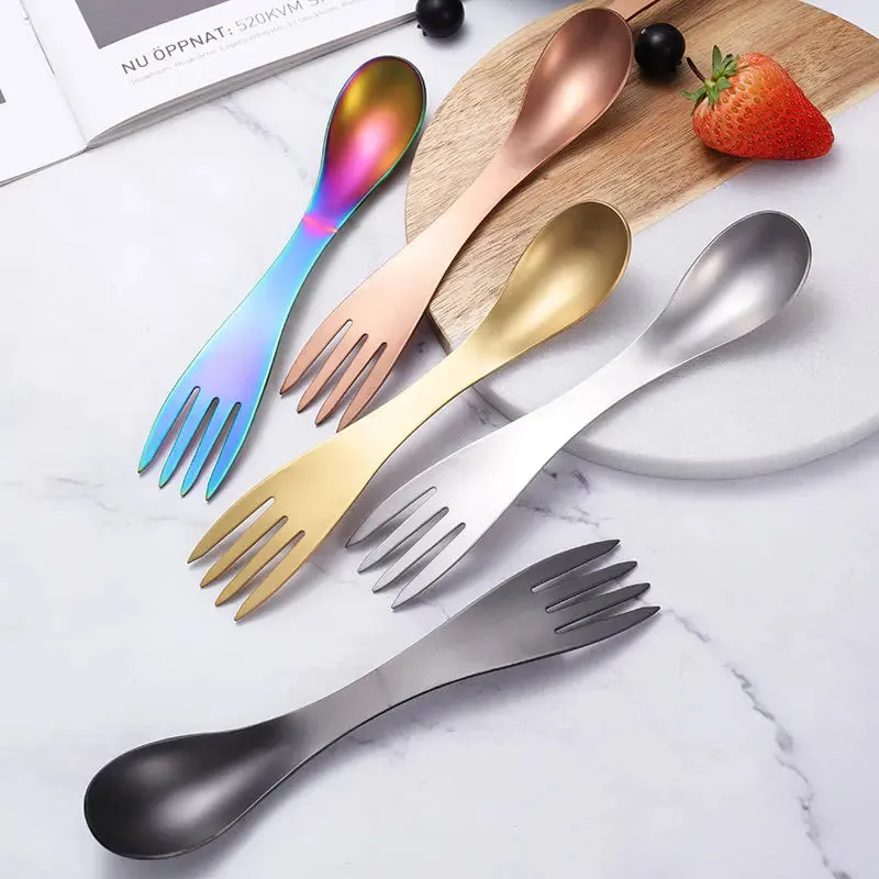 Eco-Friendly Stainless Steel Fork Spork for Picnic and Camping