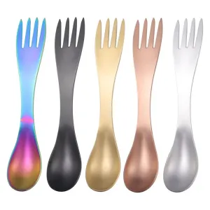 Eco-Friendly Stainless Steel Fork Spork for Picnic and Camping
