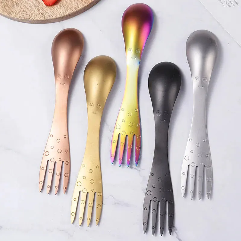 Eco-Friendly Stainless Steel Fork Spork for Picnic and Camping