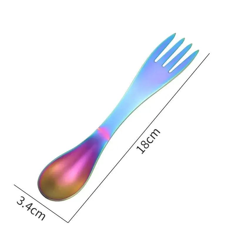 Eco-Friendly Stainless Steel Fork Spork for Picnic and Camping