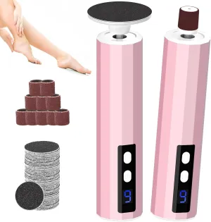 Electric Foot Callus Remover, 2-in-1 Electric Foot Filer/Nail Filer, Callus Remover for Feet with 40Pcs 10Pcs Sandpaper Discs, Professional Pedi Feet Care Perfect for Dead Skin Calluses Gift 【Pink】