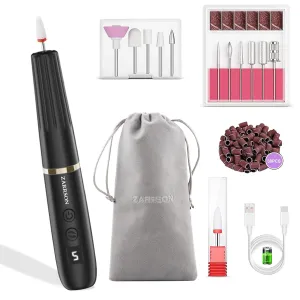 Electric Nail Filer, Professional Nail Drill Kit, Electric Nail Drill Kit, Portable File for Acrylic Gel Nails, Cordless Nail File Electric Manicure Pedicure Tools with Drill Bits for Home Salon