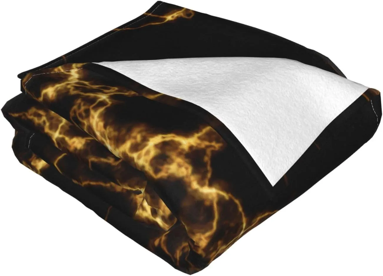 Elegant Marble Style3 - Black Gold 60"X50" Flannel Blanket - 100% Soft Polyester, Lightweight and Warm, Suitable for Families, Camping, Travel