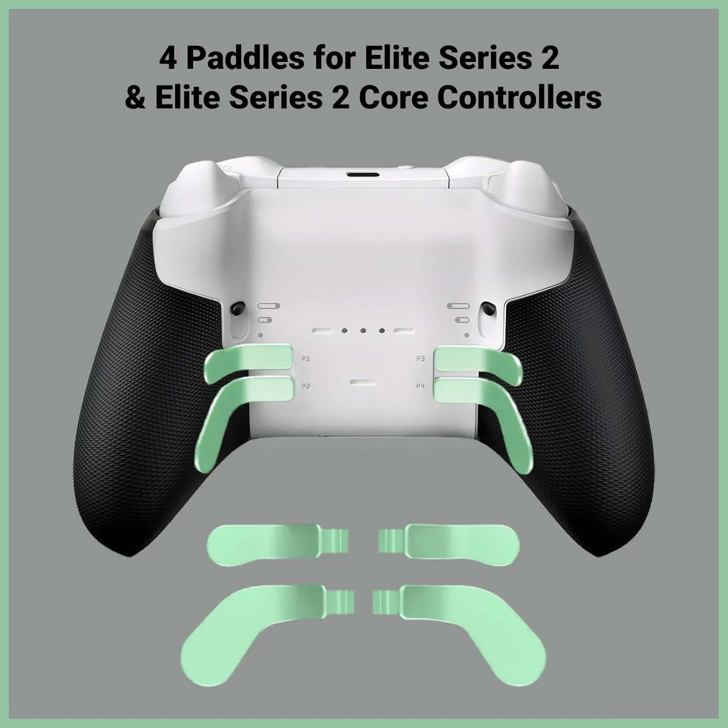 Elite Series 2 Gaming Controller Accessories Kit with Thumbsticks, D-Pads, Paddles, Trigger Buttons for Elite Series 2 Core (Green)