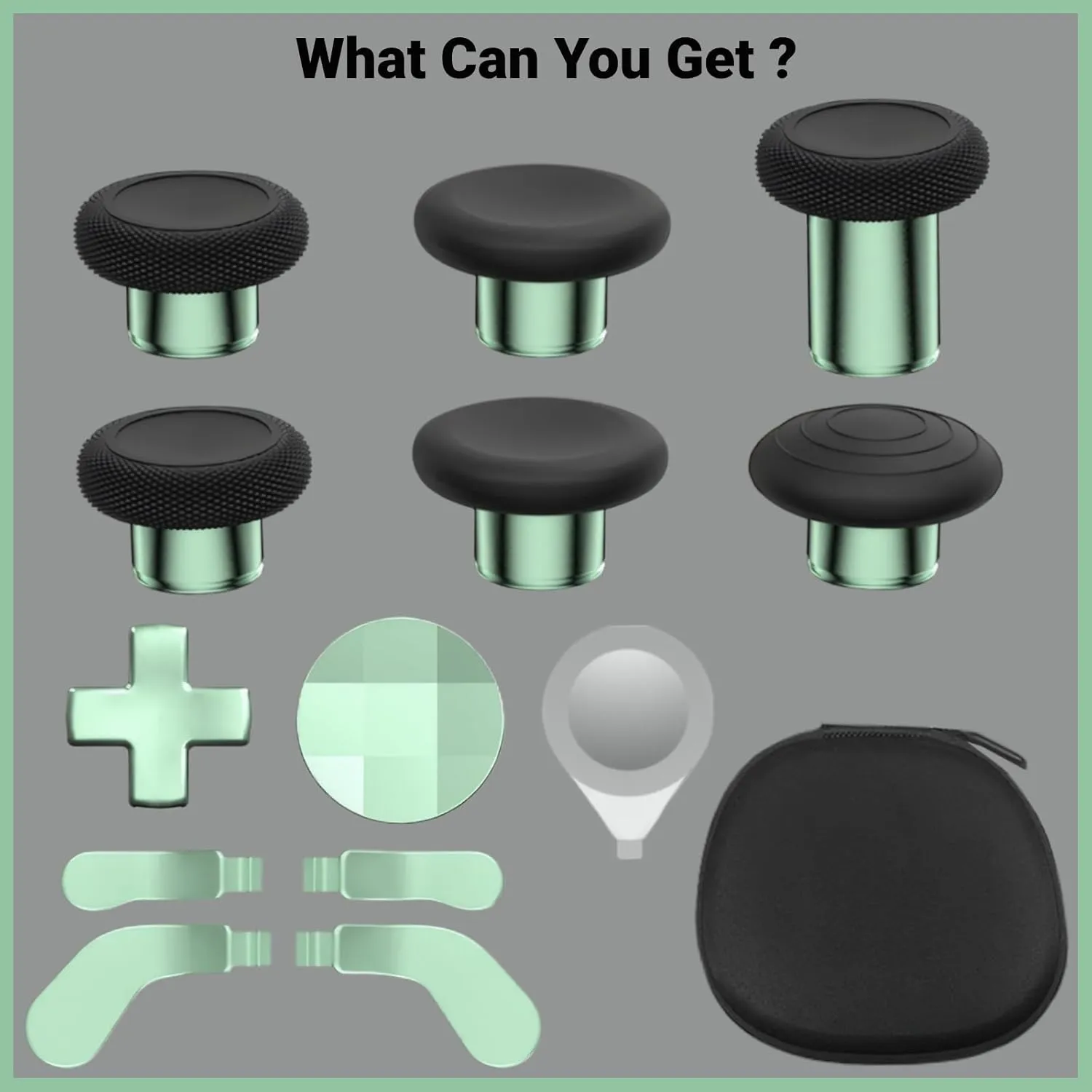 Elite Series 2 Gaming Controller Accessories Kit with Thumbsticks, D-Pads, Paddles, Trigger Buttons for Elite Series 2 Core (Green)