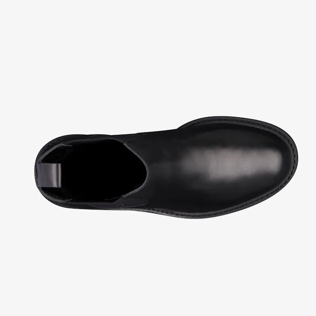 EMU Clare Leather Ankle Chelsea Block Heeled Boot Black
