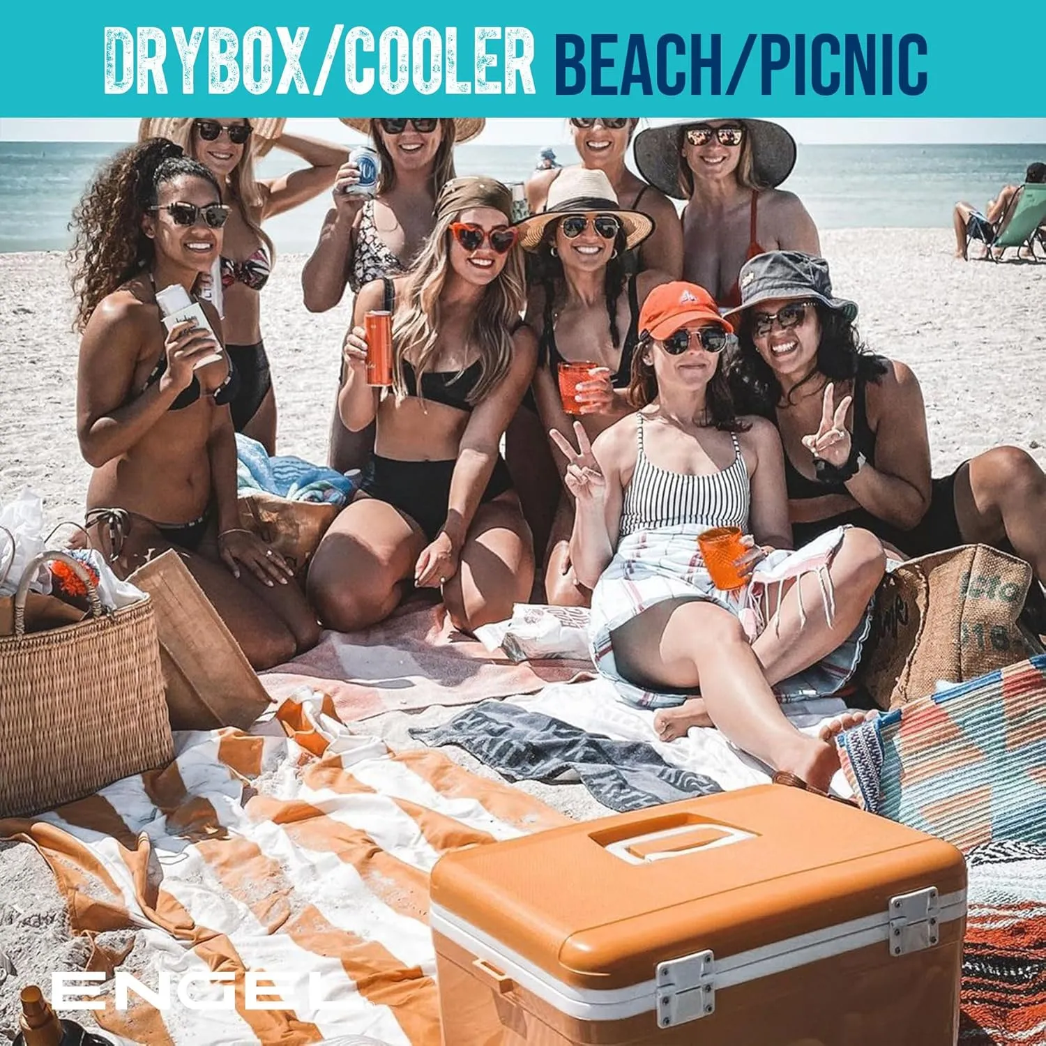 ENGEL 13qt Leak-Proof, Air Tight, Drybox Cooler and Small Hard Shell Lunchbox for Men and Women