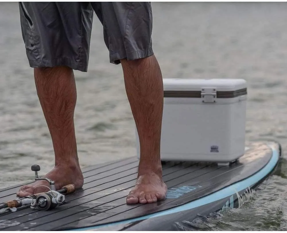 Engel UC30 30qt Leak-Proof, Air Tight, Fishing Drybox Cooler with Built-in Fishing Rod Holders, Also Makes The Perfect Hard Shell Lunchbox for Men and Women in White