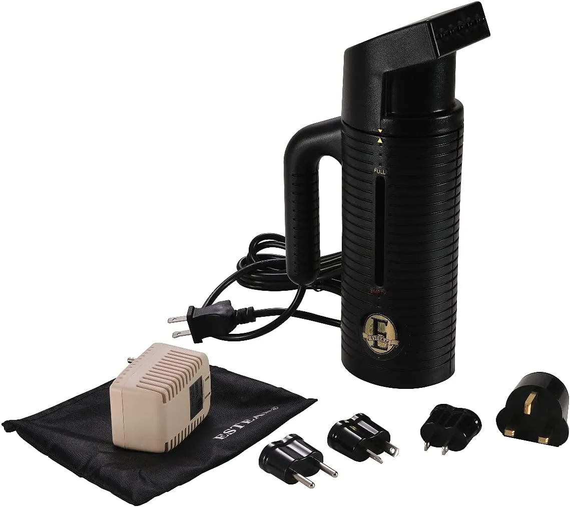 ESTEAM Personal Hand Held Steamer with Converter Kit and 4 Adapter Plugs, 120 Volt,Black