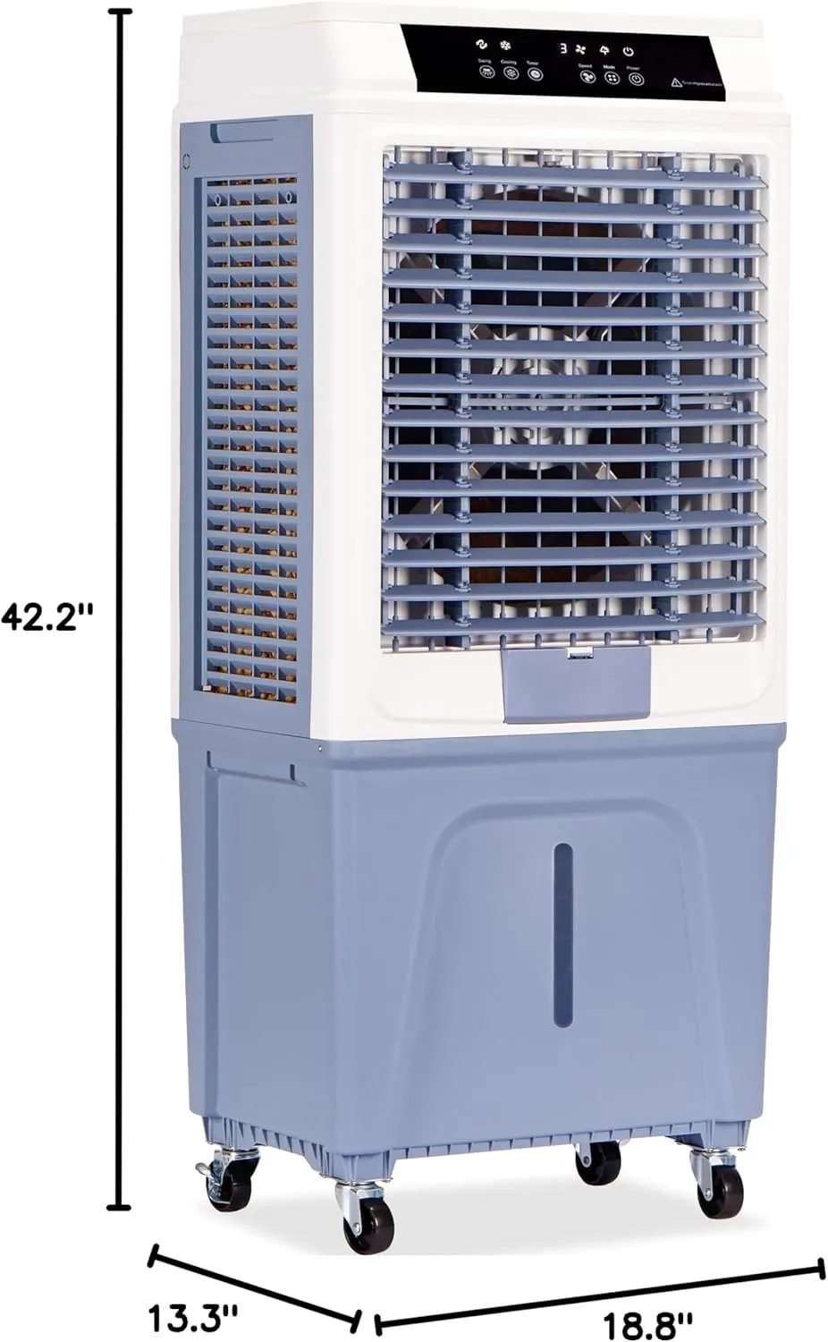 Evaporative Air Cooler,3880CFM Swamp Cooler With 10.6 Gal Tank, 43" Portable Evaporative Cooler With Remote,12H Timer,4 Ice Pack,Oscillation,3 Speeds,3 In 1 Cooling Fan for Garage,Patio,Basement