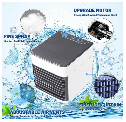 Evaporative Mini Air Conditioner | 3-in-1 Portable USB Air Cooler Fan