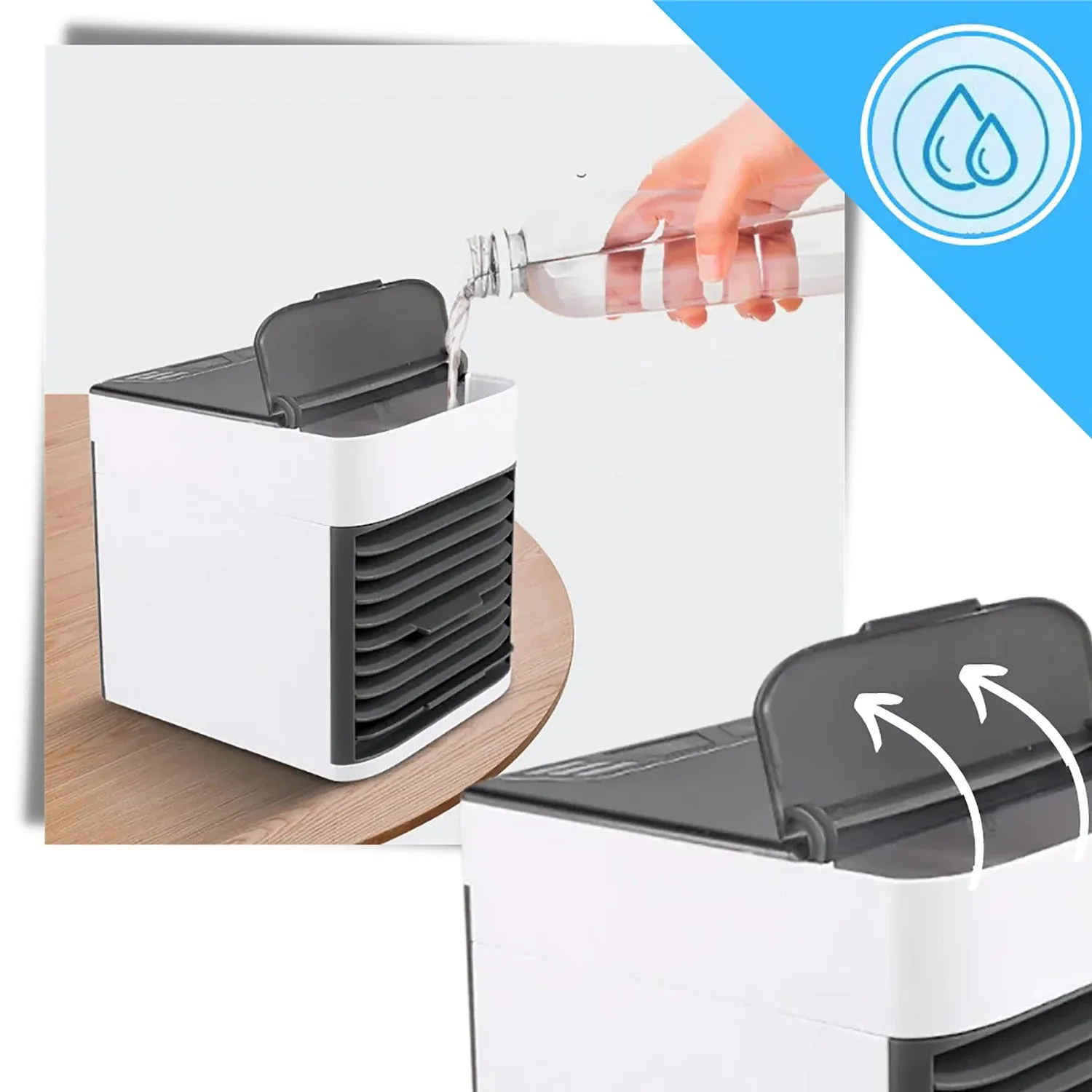 Evaporative Mini Air Conditioner | 3-in-1 Portable USB Air Cooler Fan