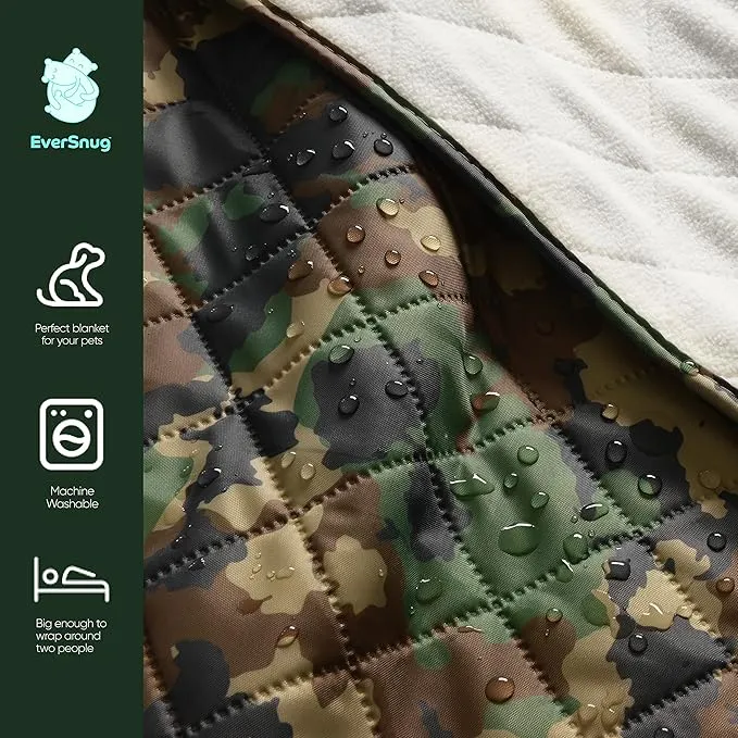 EverSnug Large Waterproof Outdoor Blanket - Extra Thick Premium Quilted Fleece, Waterproof & Windproof, Great for Camping, Picnics, Beaches, Stadiums, Dogs