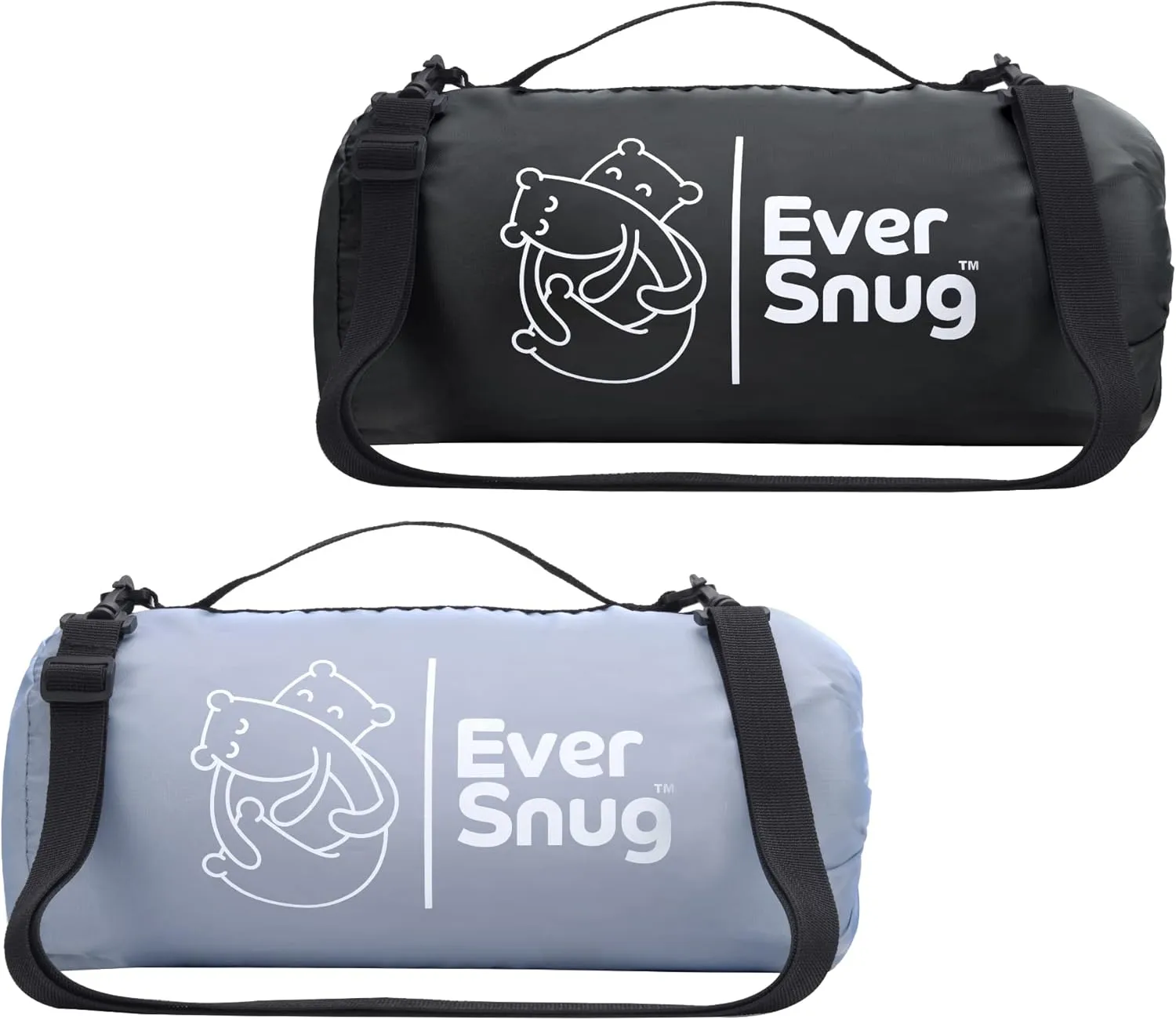 EverSnug Large Waterproof Outdoor Blanket Value Bundle - Camping Blanket for Cold Weather, Picnic, Stadium, Park, & Car Use - Machine Washable | Color Includes Black & Grey