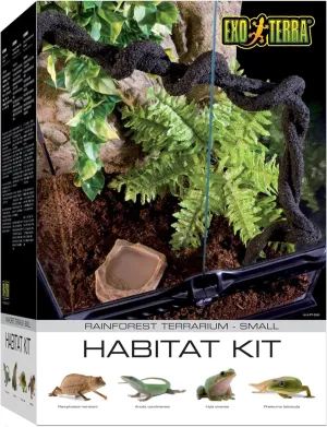 Exo Terra Rainforest Habitat Kit For Reptile, Glass (includes PT2602) - Small