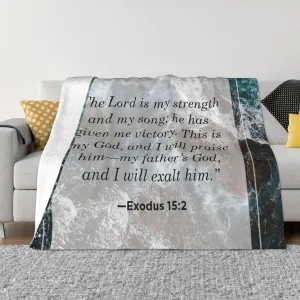 Exodus 15 ：2 60"X50" Flannel Blanket - 100% Soft Polyester, Lightweight and Warm, Suitable for Families, Camping, Travel