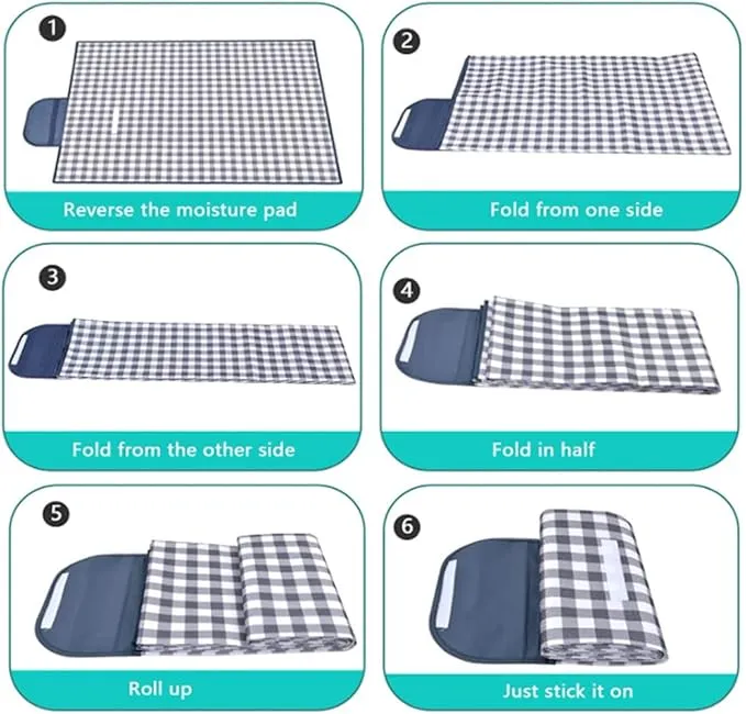 Extra Large Picnic Blanket Beach Blankets, Outdoor Foldable Waterproof Sand Mat for Beach Camping Hiking Travel Family Concerts Grass Park Music Festival Lawn Mats (Blue, 80x60inch)