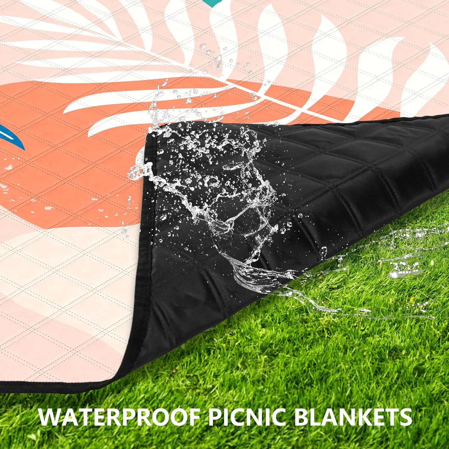 Extra Large Picnic Blanket Waterproof Sandproof, 79"*79" Foldable Outdoor Beach Blanket for Camping and Lawn, Washable Fortable Picnic Mat for Family Gatherings,Camping,Beach and Outdoor Essentials