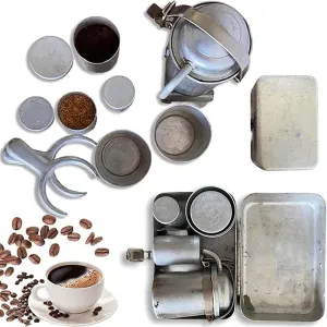 Extra Rare Vintage Camping Coffee Kit, Portable Travel Outdoor Espresso and Pour Over Set for Travel Camping, Mini Maker, Compact