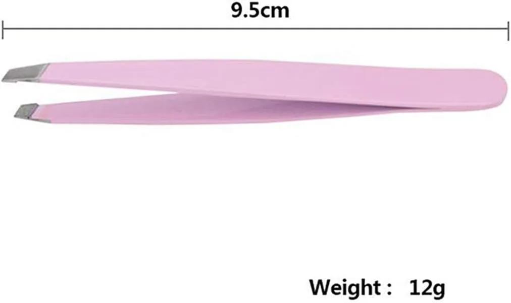 Eyebrow Grooming Beauty Tool ， Trimmer ，1Pc Black Color Eyebrow Tweezer Hair Beauty Slanted Puller Stainless Steel Eye Brow Clips Hair Removal Makeup Tool Pink(Black)
