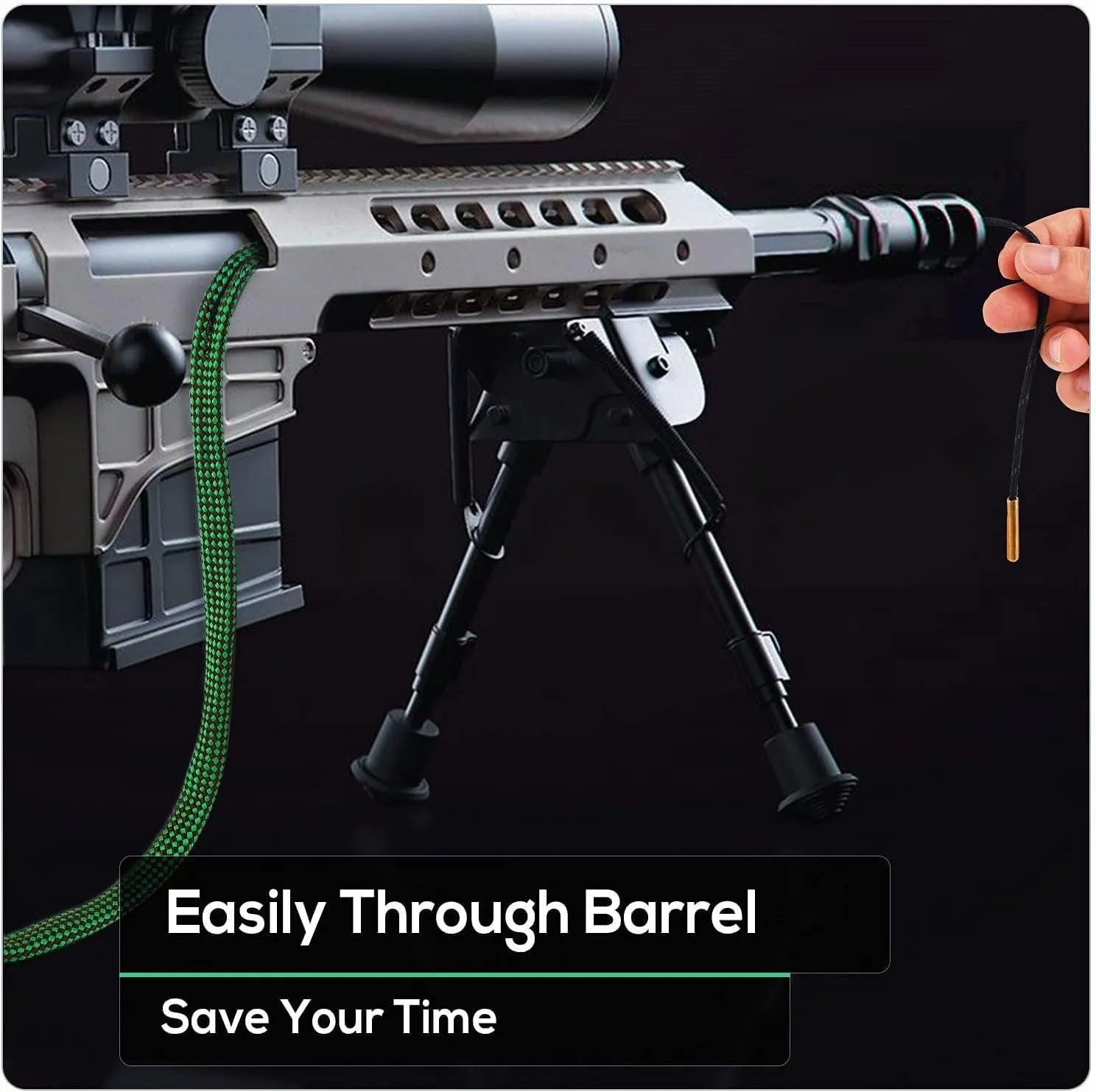 EZshoot Bore Cleaner, Gun Cleaner for .223 5.56mm/.22/9mm/.380/12 GA/.30/.308/.44 Cal and Others More Calibers, Reusable and Compact Bore Cleaner