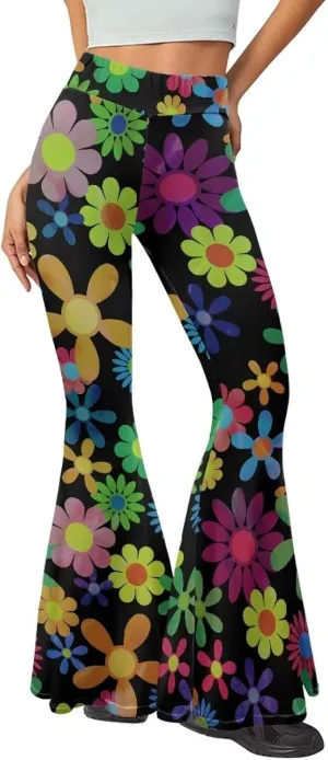 Fashion Classic Graphic Bell Bottom Pants Comfy Soft Slim Fit High Waist Flared Yoga Trousers