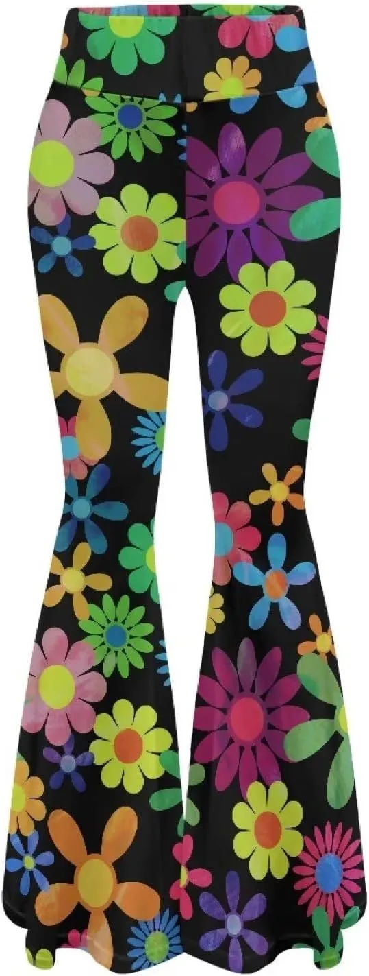 Fashion Classic Graphic Bell Bottom Pants Comfy Soft Slim Fit High Waist Flared Yoga Trousers