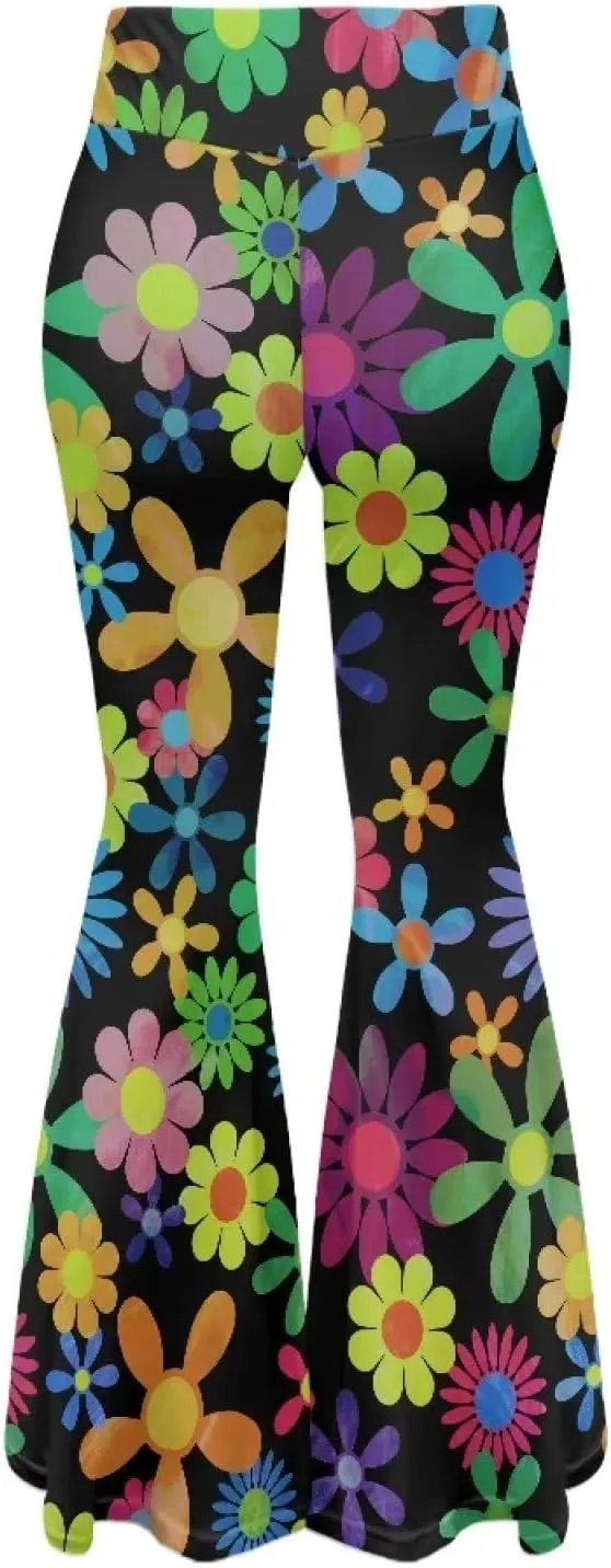 Fashion Classic Graphic Bell Bottom Pants Comfy Soft Slim Fit High Waist Flared Yoga Trousers