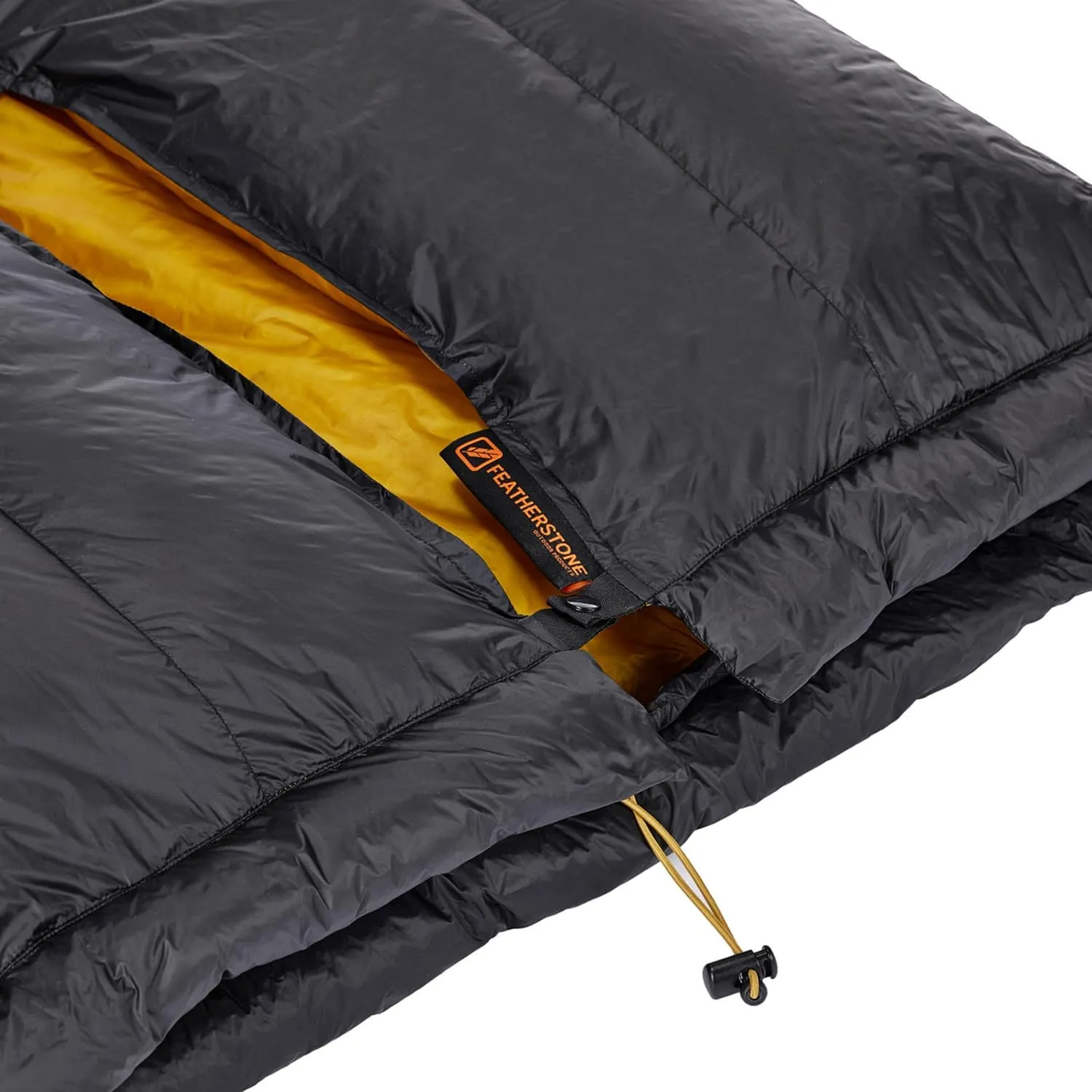 Featherstone Moondance 25 850 Fill Power Down Top Quilt Mummy Sleeping Bag Alternative for Ultralight Backpacking Camping and Thru-Hiking Color: Grey/Gold