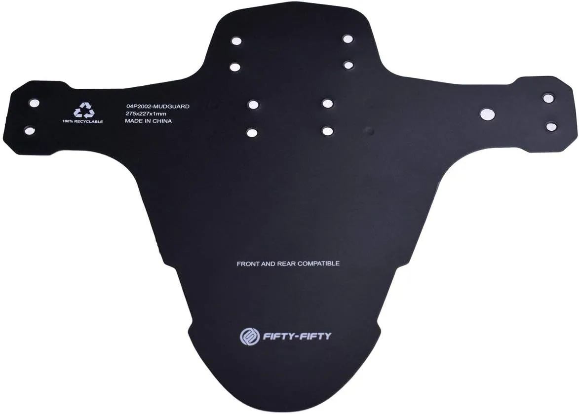 FIFTY-FIFTY Mountain Bike Fender, MTB Mudguard, Front and Rear Compatible Bicycle Mudguard, Fits 26", 27.5", 29", Plus Size and Fat Bike Wheel Sizes