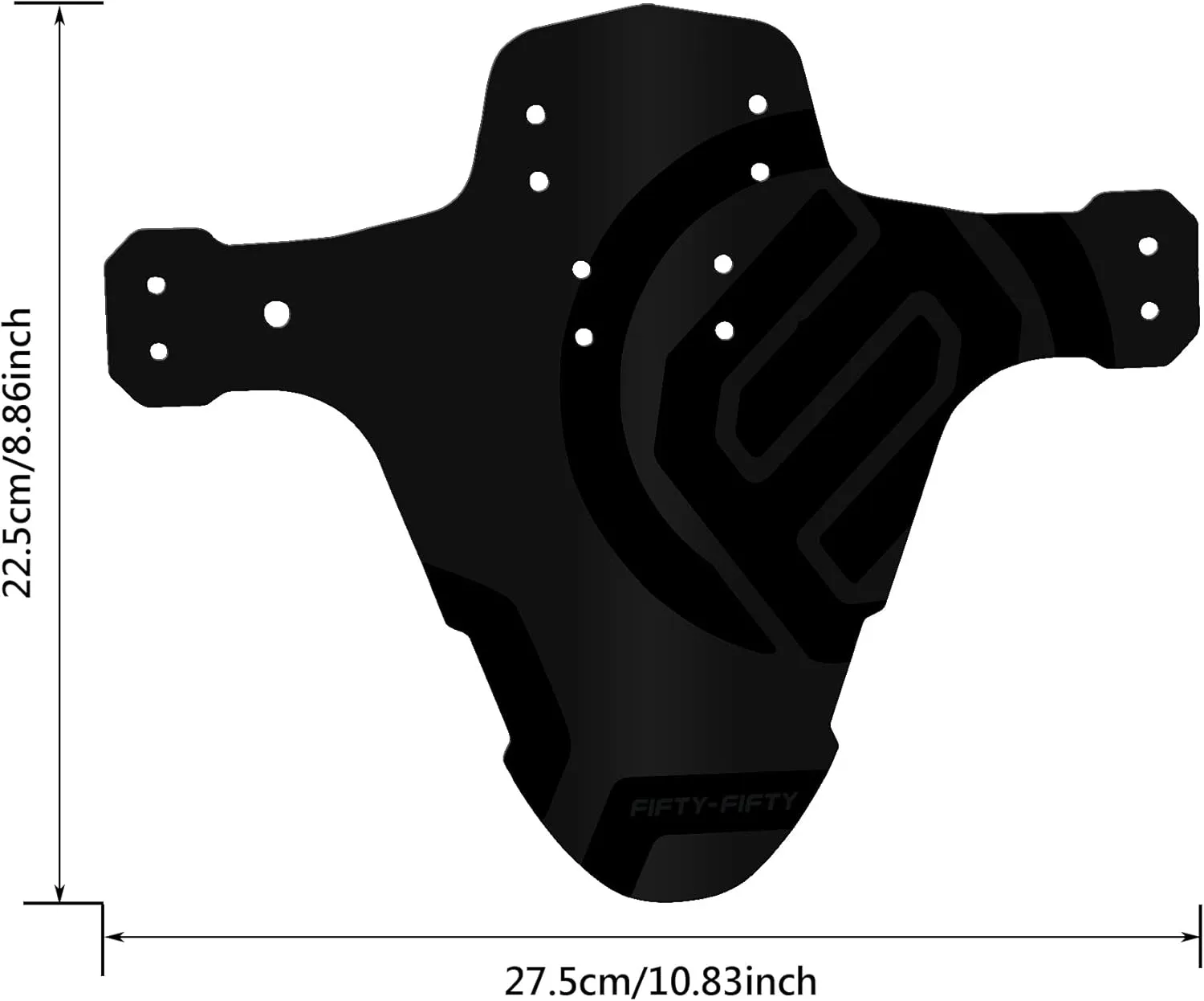 FIFTY-FIFTY Mountain Bike Fender, MTB Mudguard, Front and Rear Compatible Bicycle Mudguard, Fits 26", 27.5", 29", Plus Size and Fat Bike Wheel Sizes