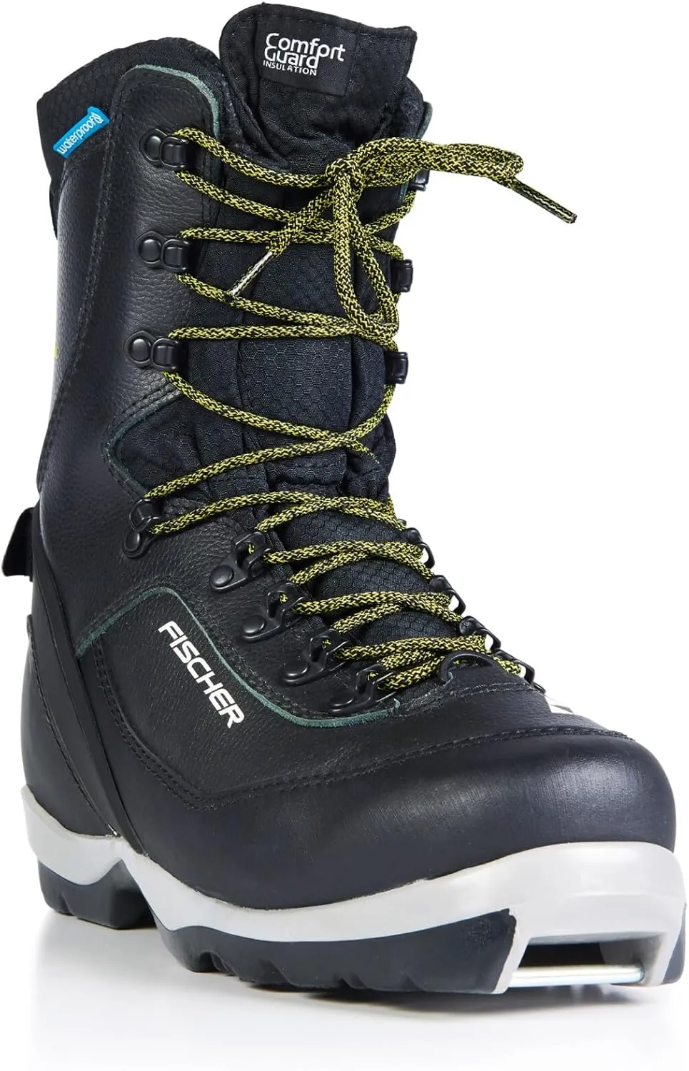 Fischer BCX Transnordic Waterproof Breathable Leather Upper Nordic Ski Boots, Black