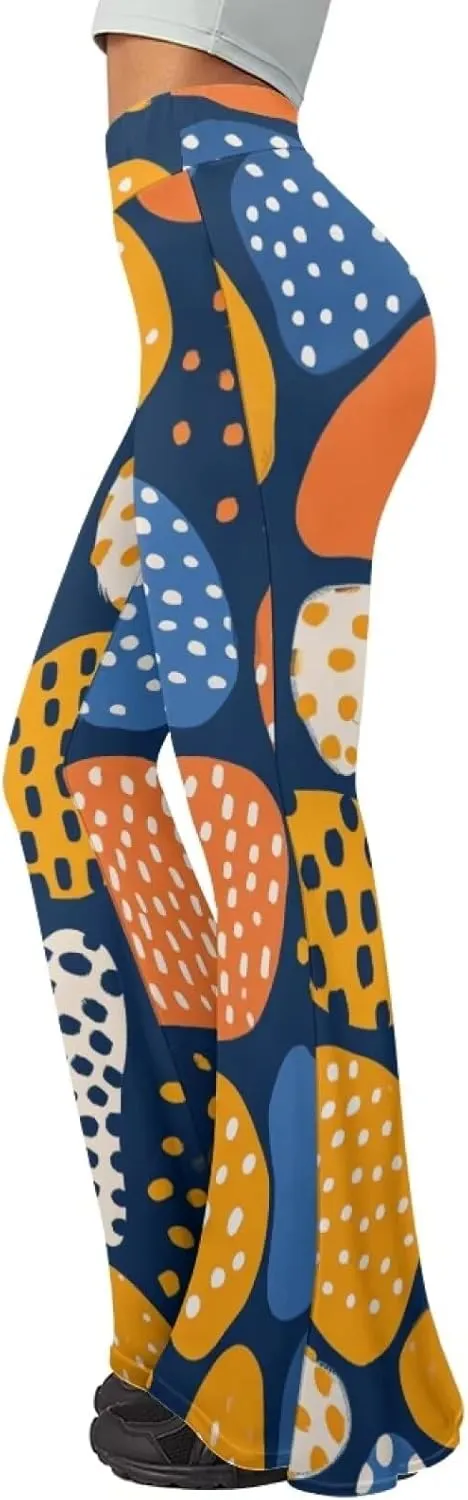 Flare Yoga Pants Women Elegant Funny Graphic Bell Bottoms Pants for Womens High Waisted Flare Leggings Stretch Trousers