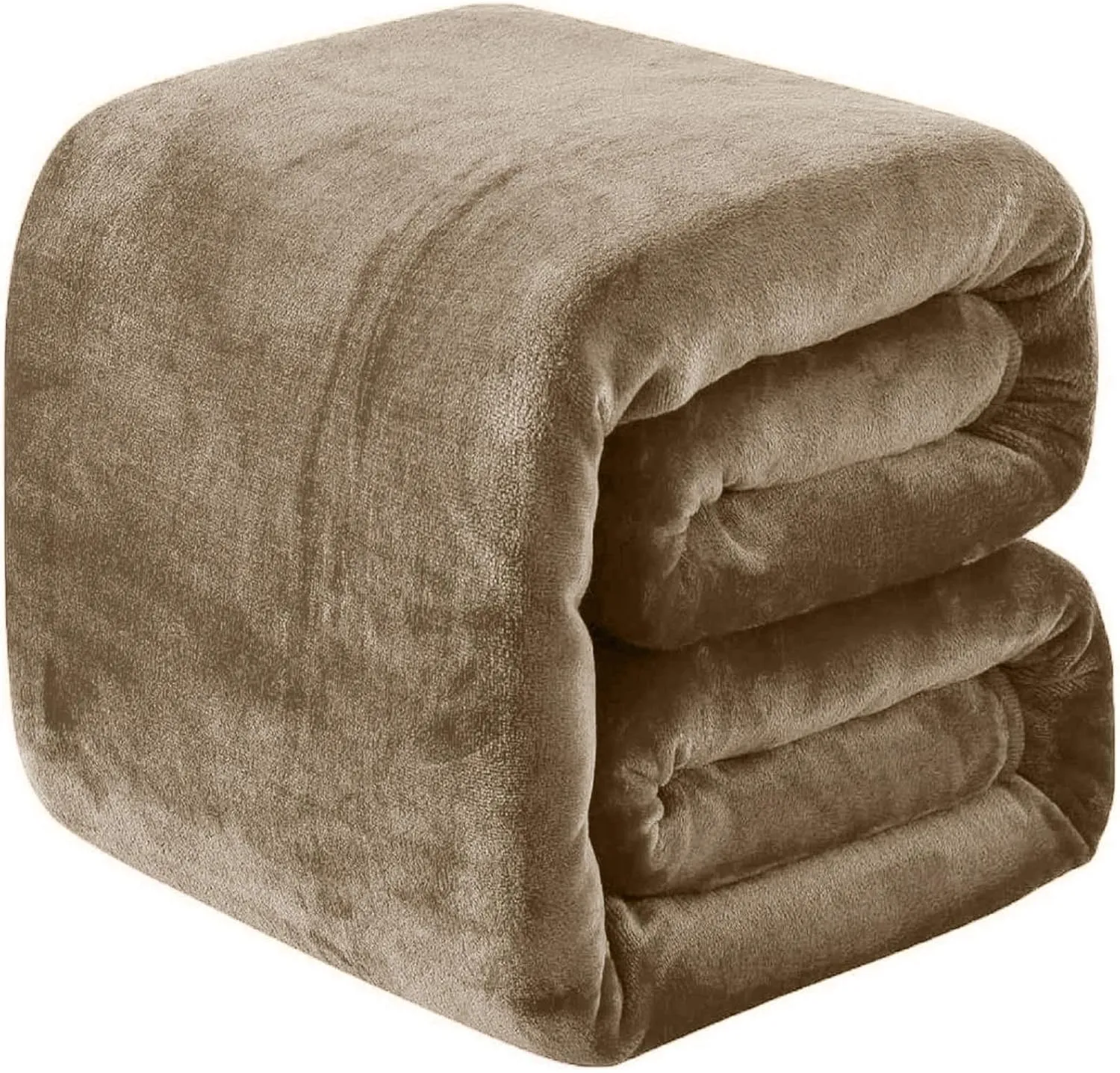 Fleece Blankets for All Season - Premium Lightweight Anti-Static Throw for King Size Bed Extra Soft Brush Fabric Warm Sofa Thermal Blanket 90" x 108"(Taupe)