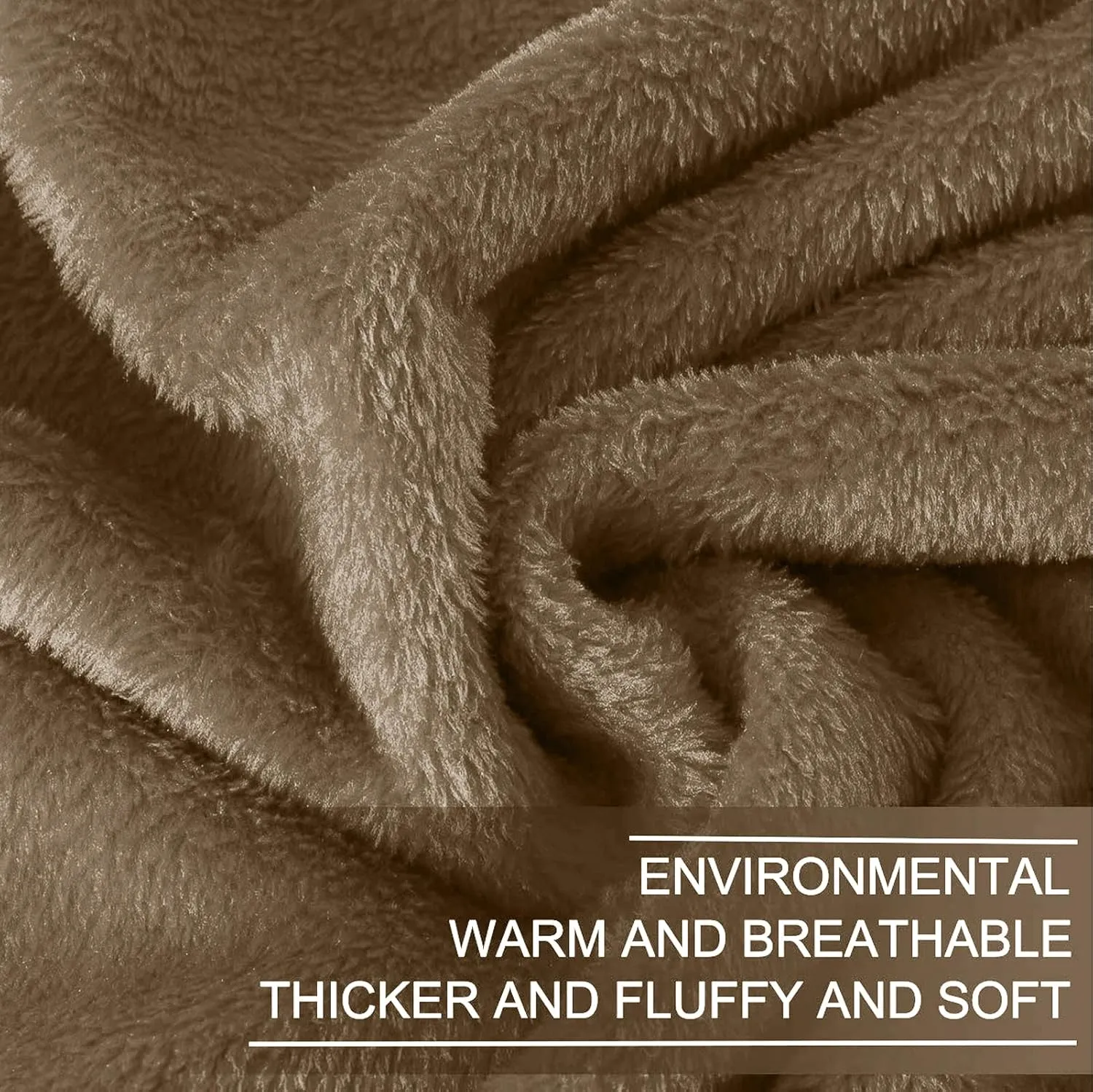 Fleece Blankets for All Season - Premium Lightweight Anti-Static Throw for King Size Bed Extra Soft Brush Fabric Warm Sofa Thermal Blanket 90" x 108"(Taupe)