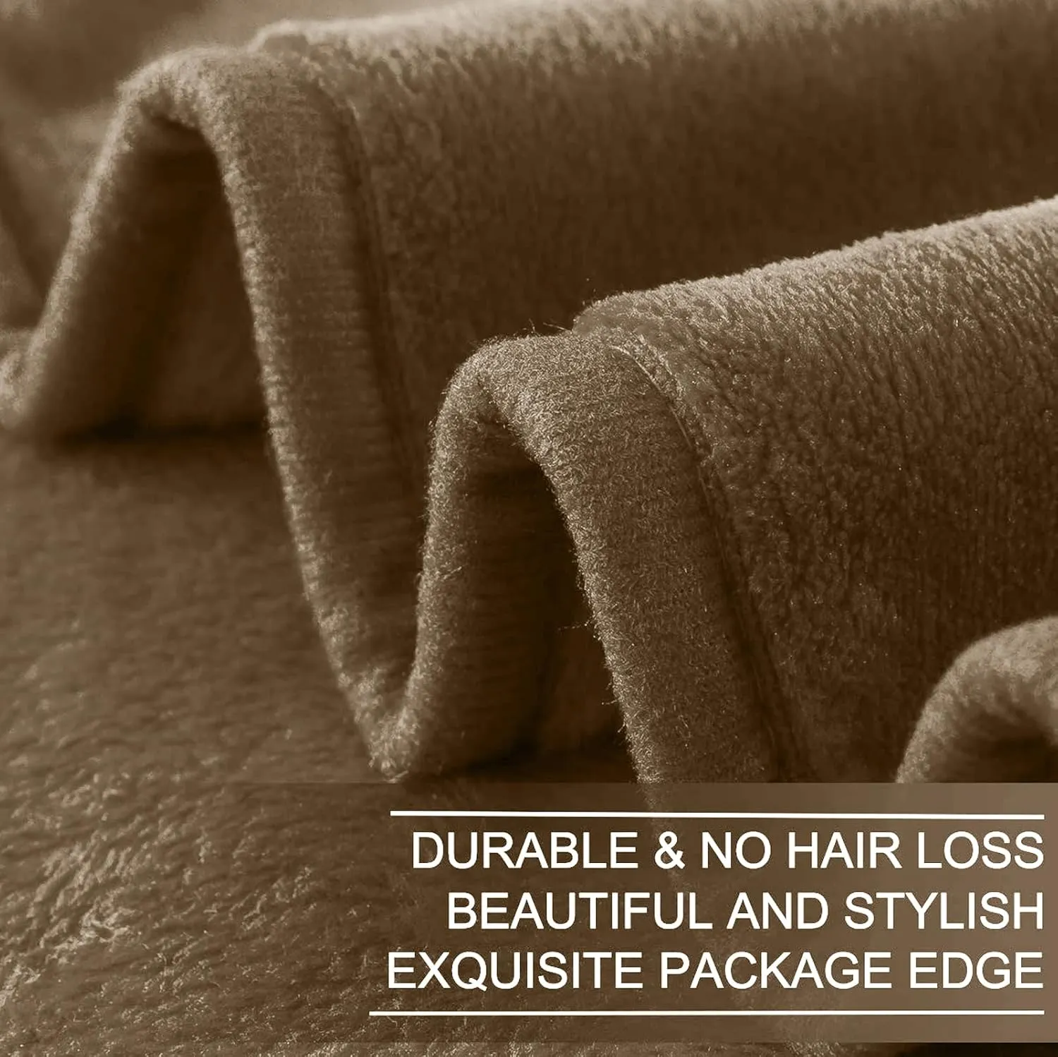 Fleece Blankets for All Season - Premium Lightweight Anti-Static Throw for King Size Bed Extra Soft Brush Fabric Warm Sofa Thermal Blanket 90" x 108"(Taupe)