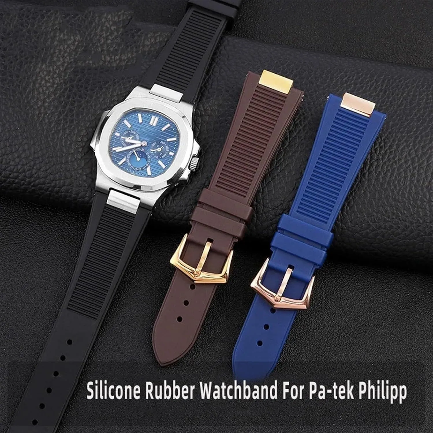 Fluorine rubber Watchband For Patek Philippe Nautilus Series 5711/5712/5980 Waterproof Watch Strap Bracelet