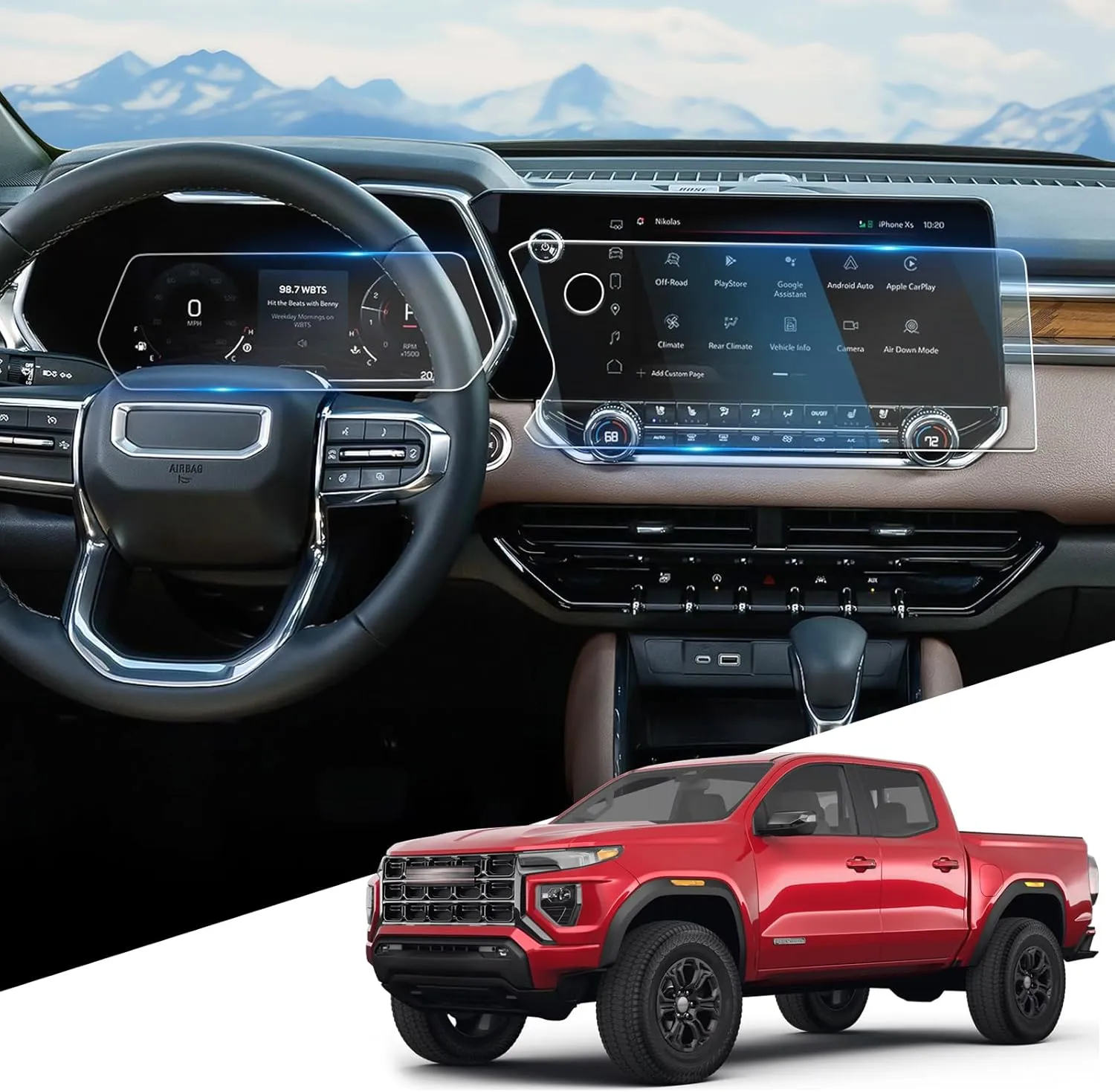 For 2023-2025 Canyon (AT4/Denali/AT4X/Elevation) Screen Protector 11.3 Inch Glossy Tempered Glass Touchscreen *1   Nano Dashboard *2 Accessories 9H Hardness Glass - No More Scratch&Fingerprint