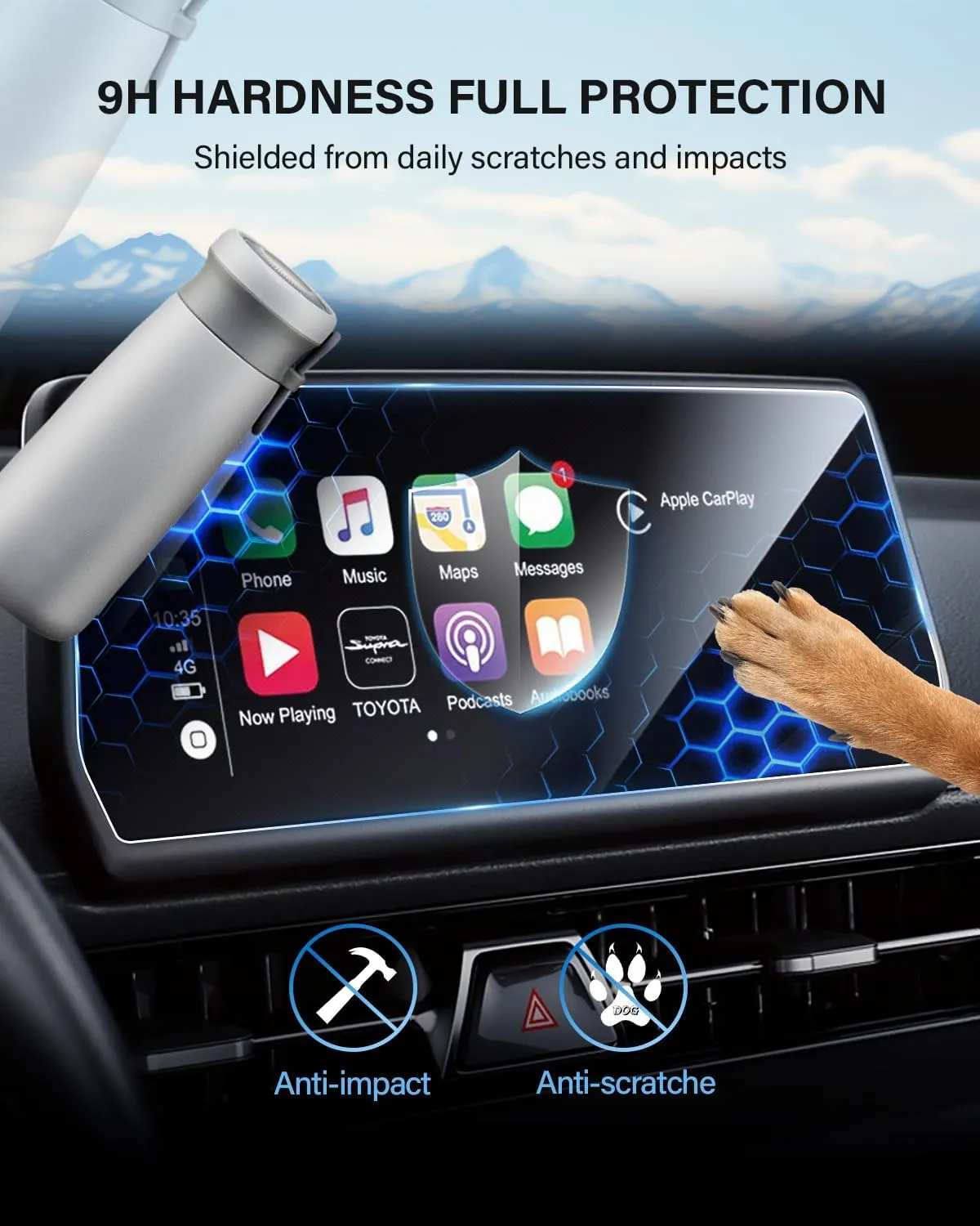 For GR Supra A90 Screen Protector 8.8 Inch Glossy Tempered Glass Touchscreen *1 Accessories 9H Hardness Glass - No More Scratch&Fingerprint