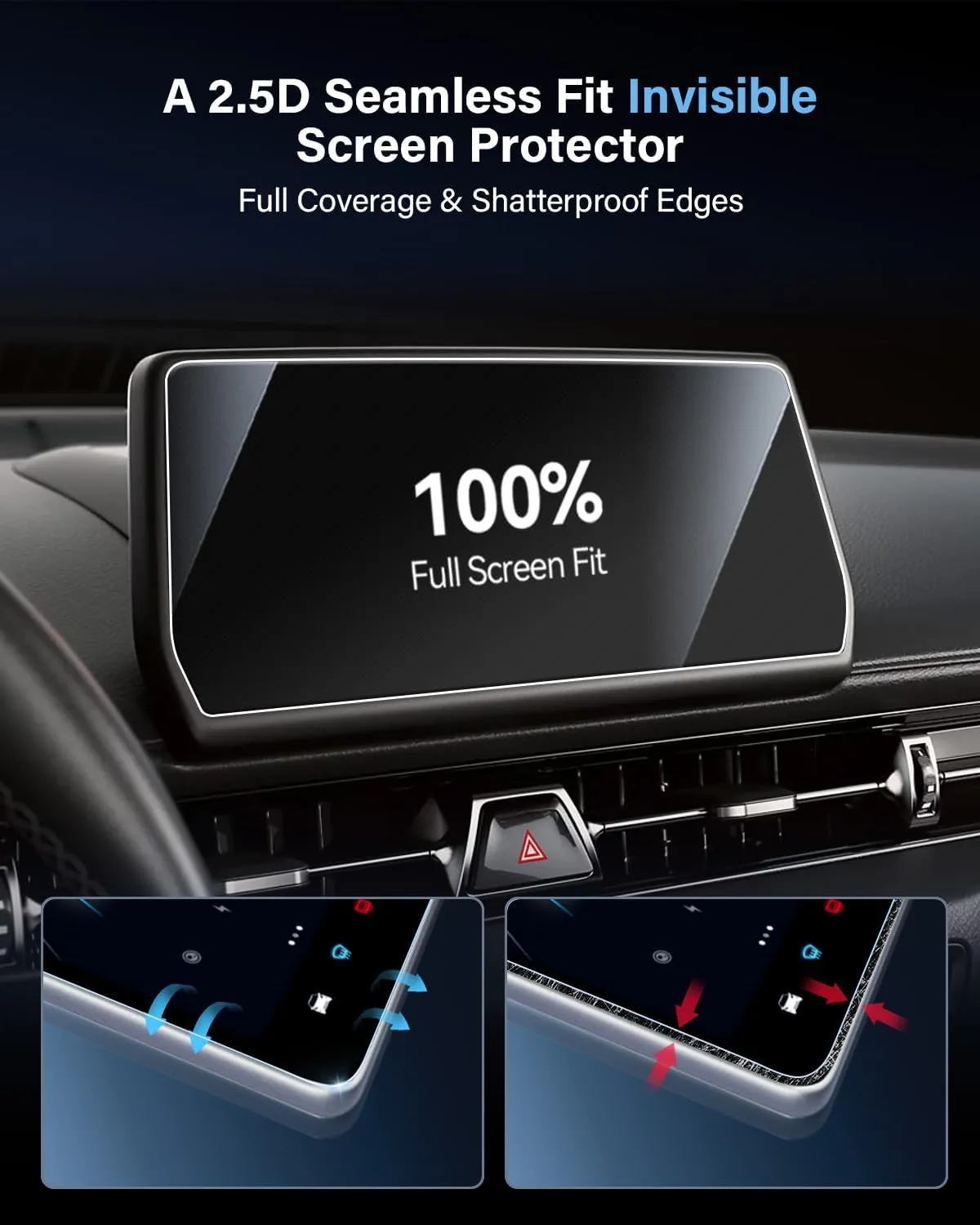 For GR Supra A90 Screen Protector 8.8 Inch Glossy Tempered Glass Touchscreen *1 Accessories 9H Hardness Glass - No More Scratch&Fingerprint