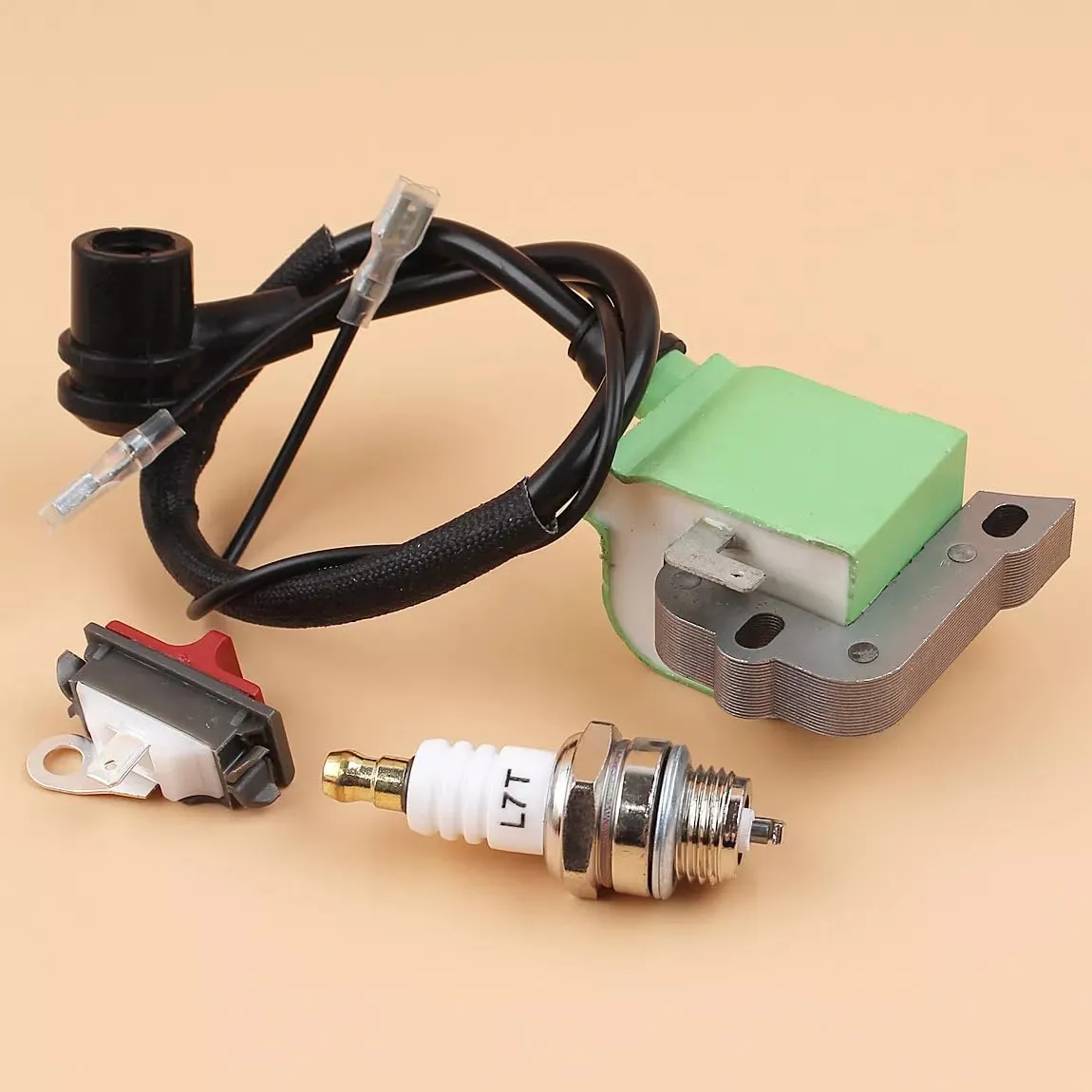 for Husqvarna 51 55 EPA Ignition Coil Stop Switch - Fits Models 51, 55, 55 Rancher, 254, 257 - Includes Coil, On-Off Switch, Spark Plug - OEM 503 90 17-01!
