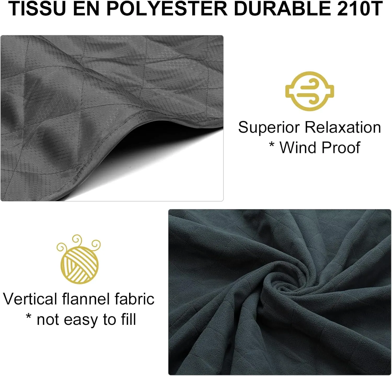 Forceatt Camping Blanket, 79" X 57" Large Outdoor Blanket, Sandproof, Waterproof for Outdoor Festivals, Beaches, Picnics, Stadium，Camping, Parks, Hiking, Travel, Family Suitable for 4 Seasons.
