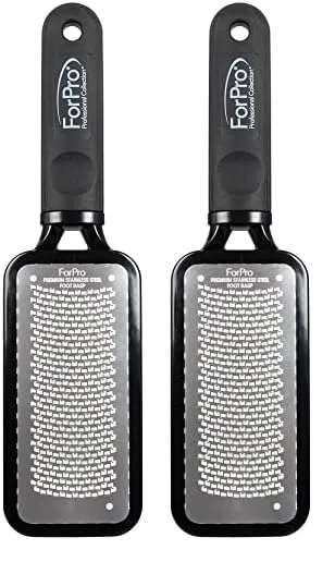 ForPro Premium Stainless Steel Foot Rasp, Colossal Foot File & Callus Remover, Instantly Removes Calluses & Smooths Cracked Heels, 10.75" L x 2.75" W, Black (Pack of 2)