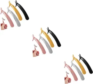 FRCOLOR 3sets Stainless Steel Eyelash Tweezers Lash Extension Applicator and Remover Professional Makeup Tool 4pcs*3