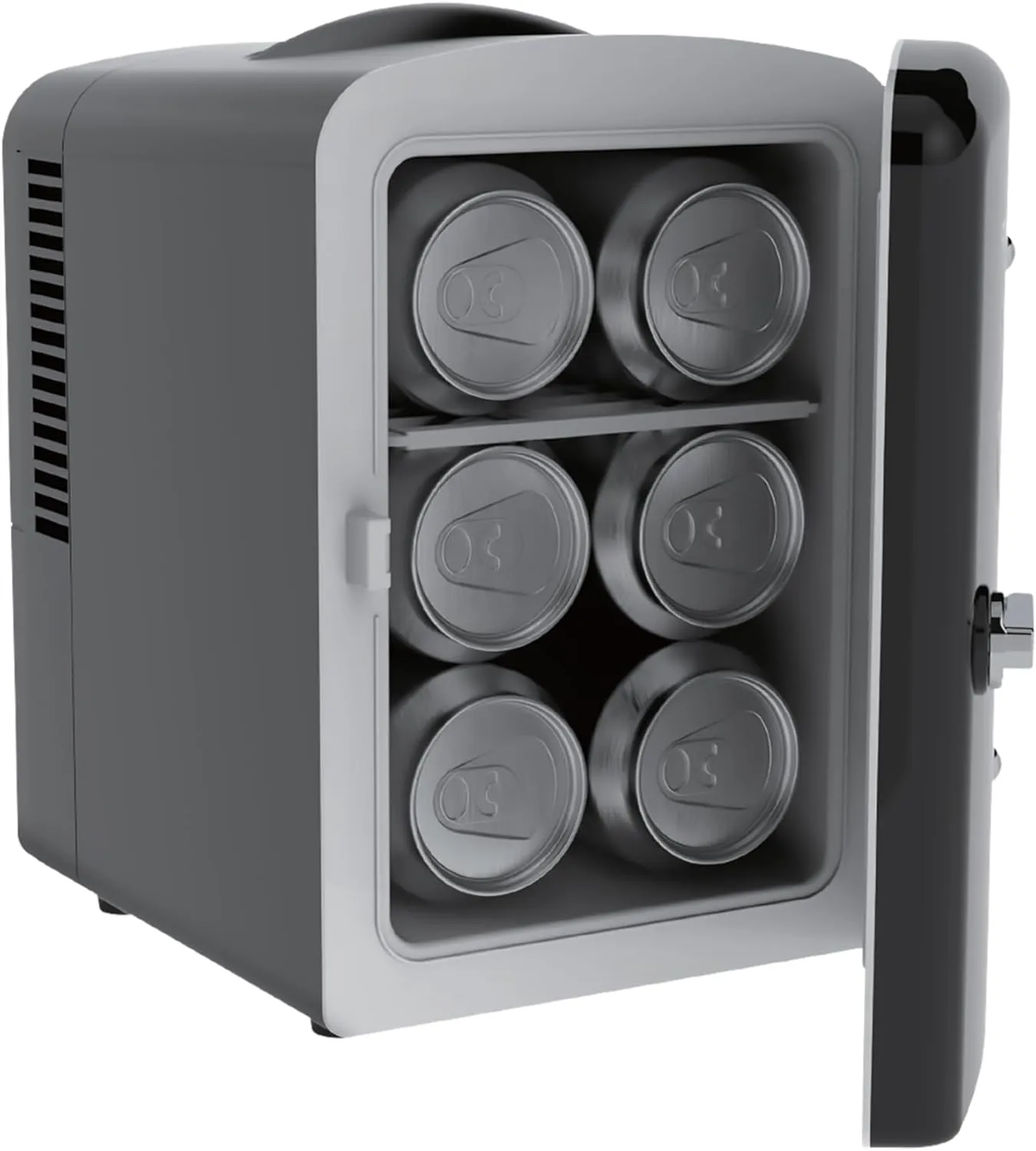 Frigidaire Retro Mini Personal Fridge Cooler, Holds up to 6 Cans, Portable for Car, Office, Bedroom, Dorm Room, or Cabin, AC and DC input, Black