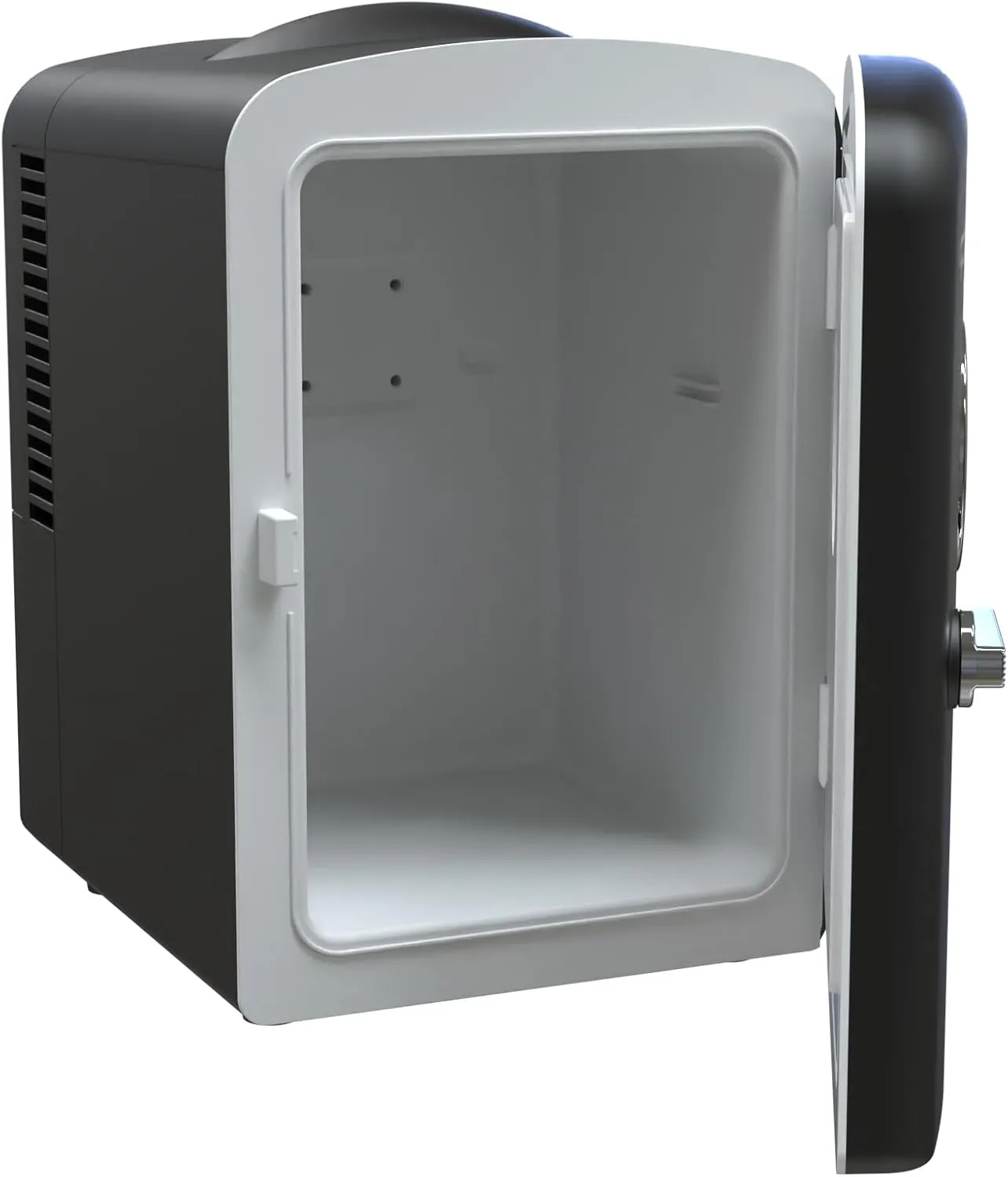 Frigidaire Retro Mini Personal Fridge Cooler, Holds up to 6 Cans, Portable for Car, Office, Bedroom, Dorm Room, or Cabin, AC and DC input, Black